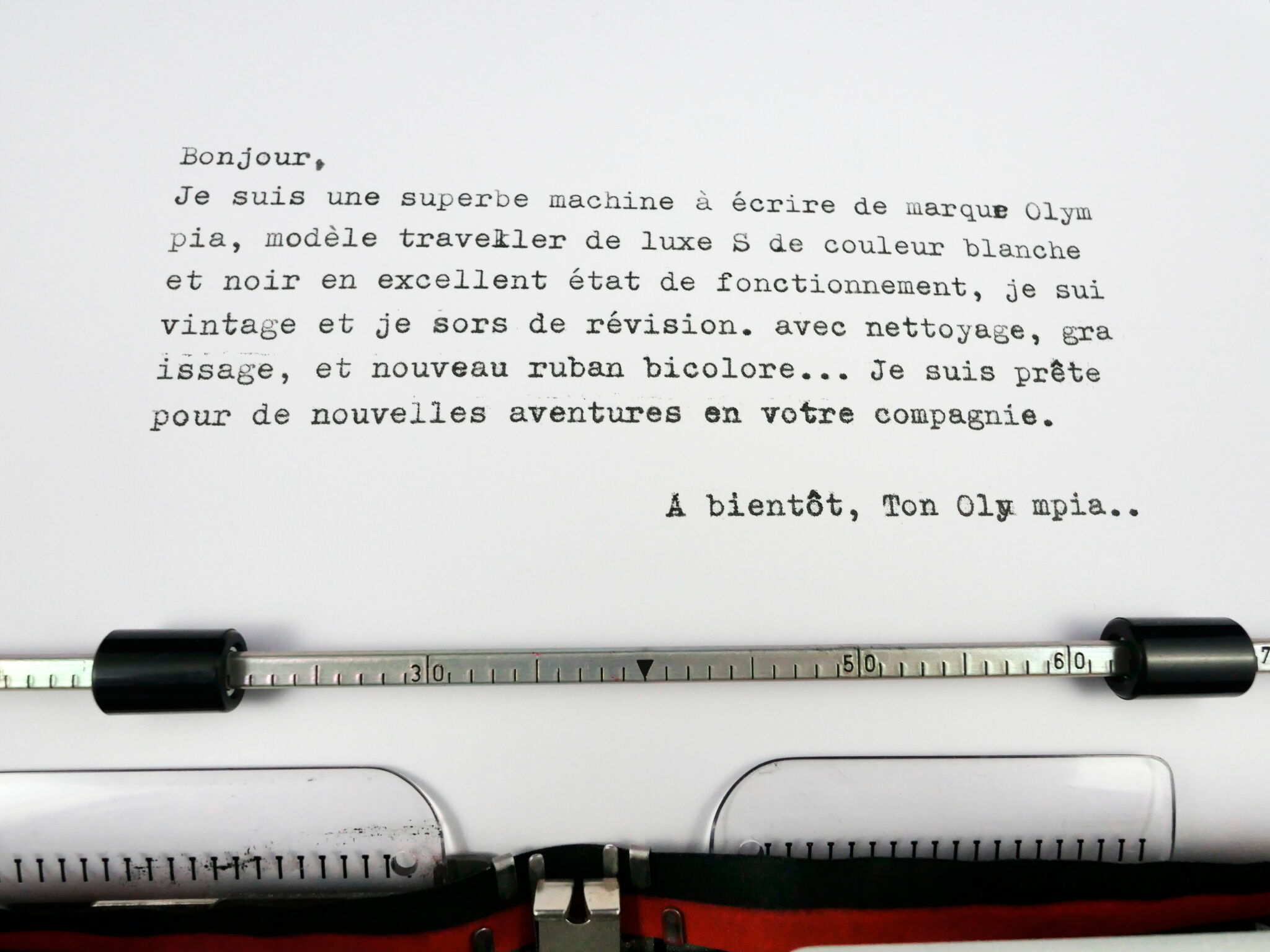 Luxury Olympia traveller typewriter S revised new ribbon