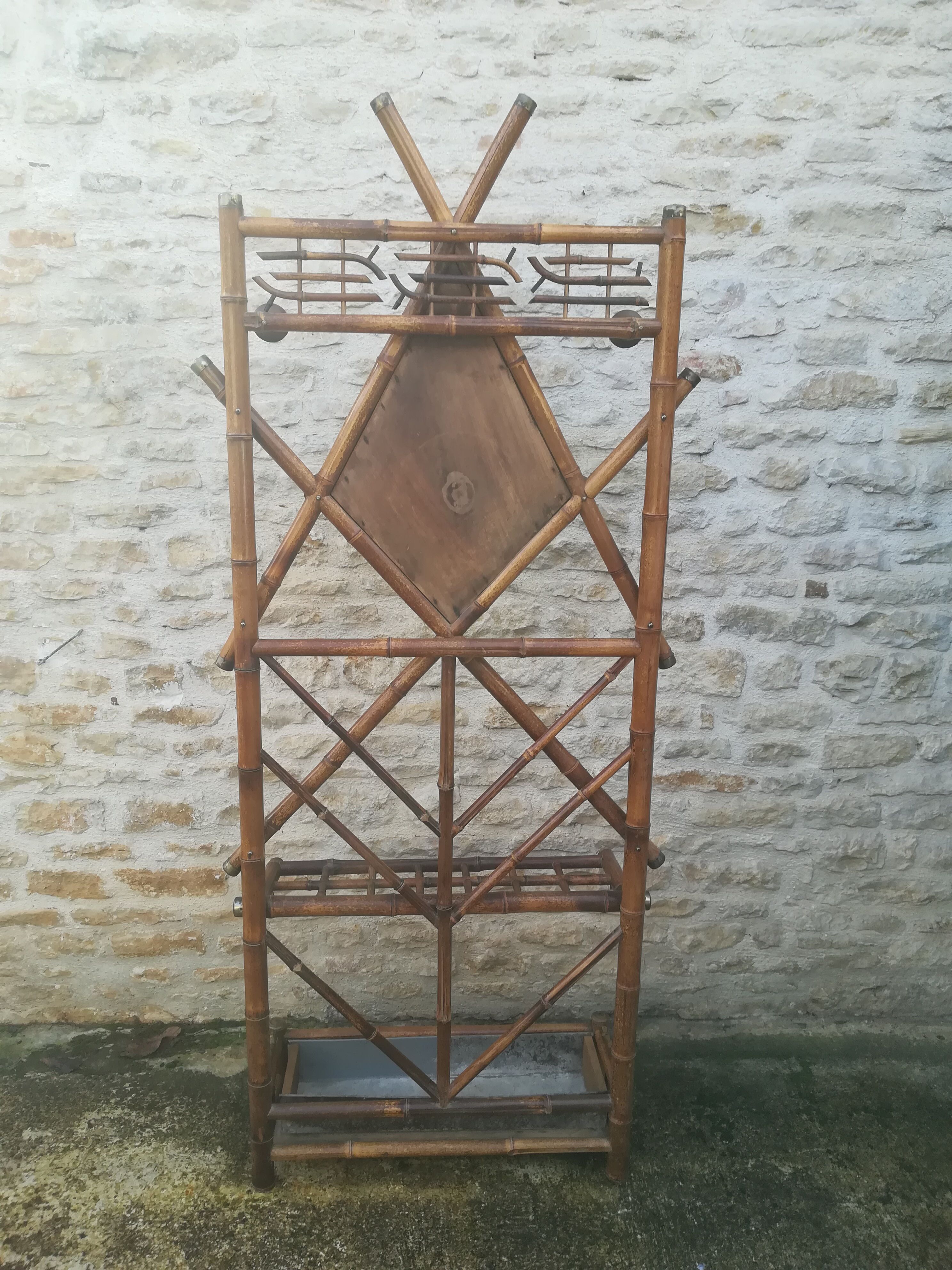 Colonial bamboo coat rack from the 20s/30s