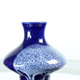 Vase vintage en céramique bleue, Tchécoslovaquie 1960