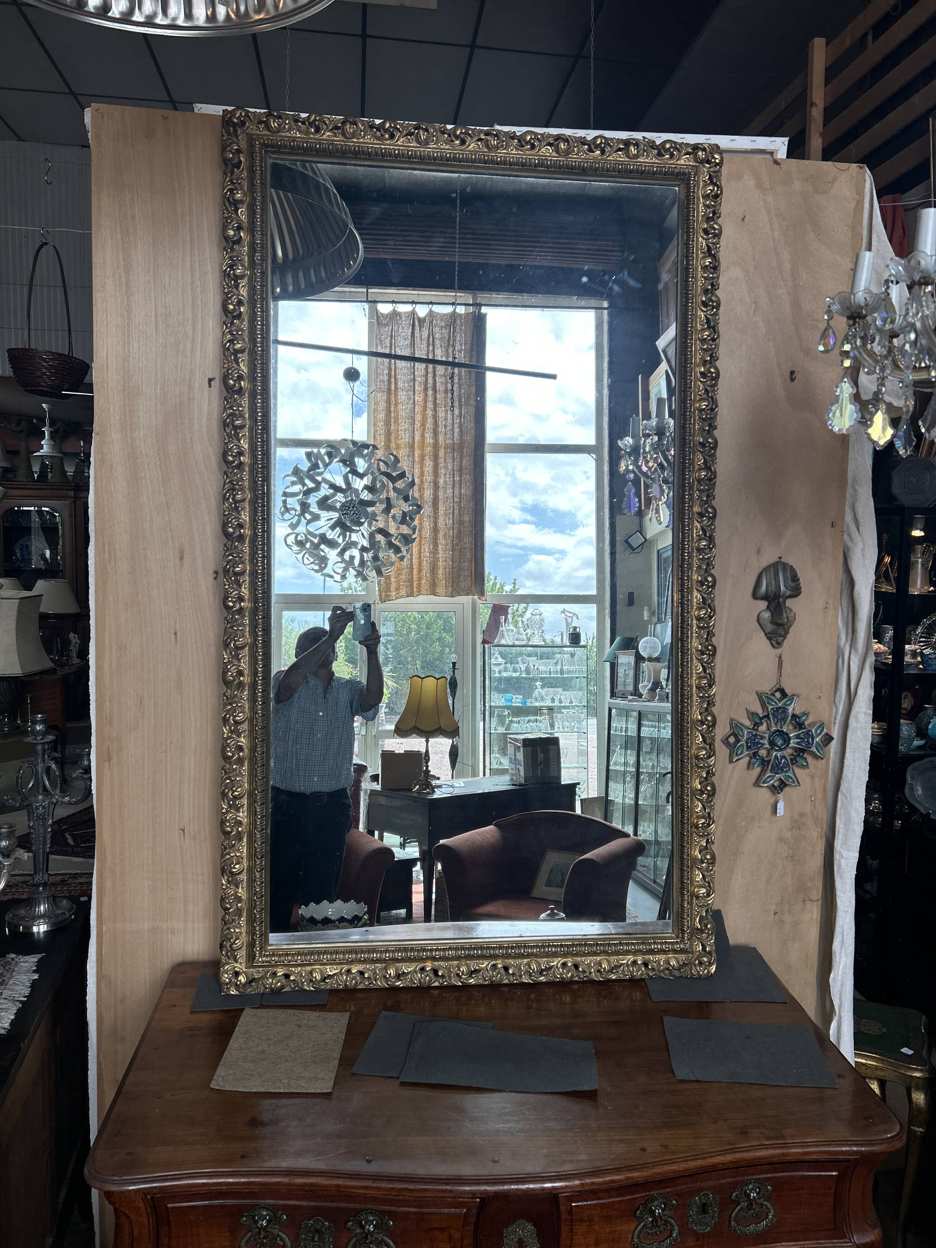 Golden rectangular mirror