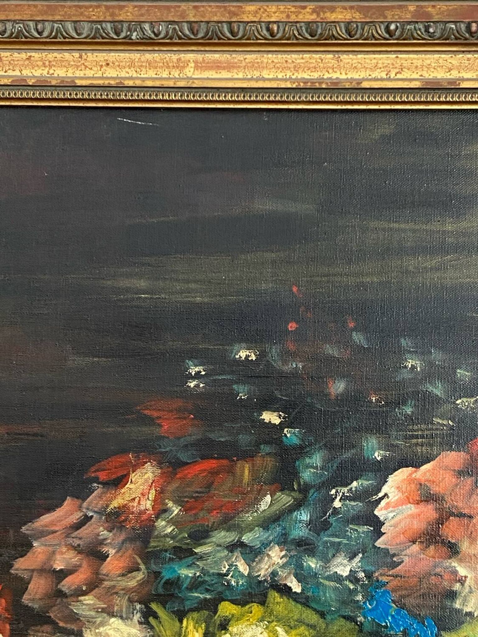 Oil on canvas, still life, framed, large format, Gaultier M