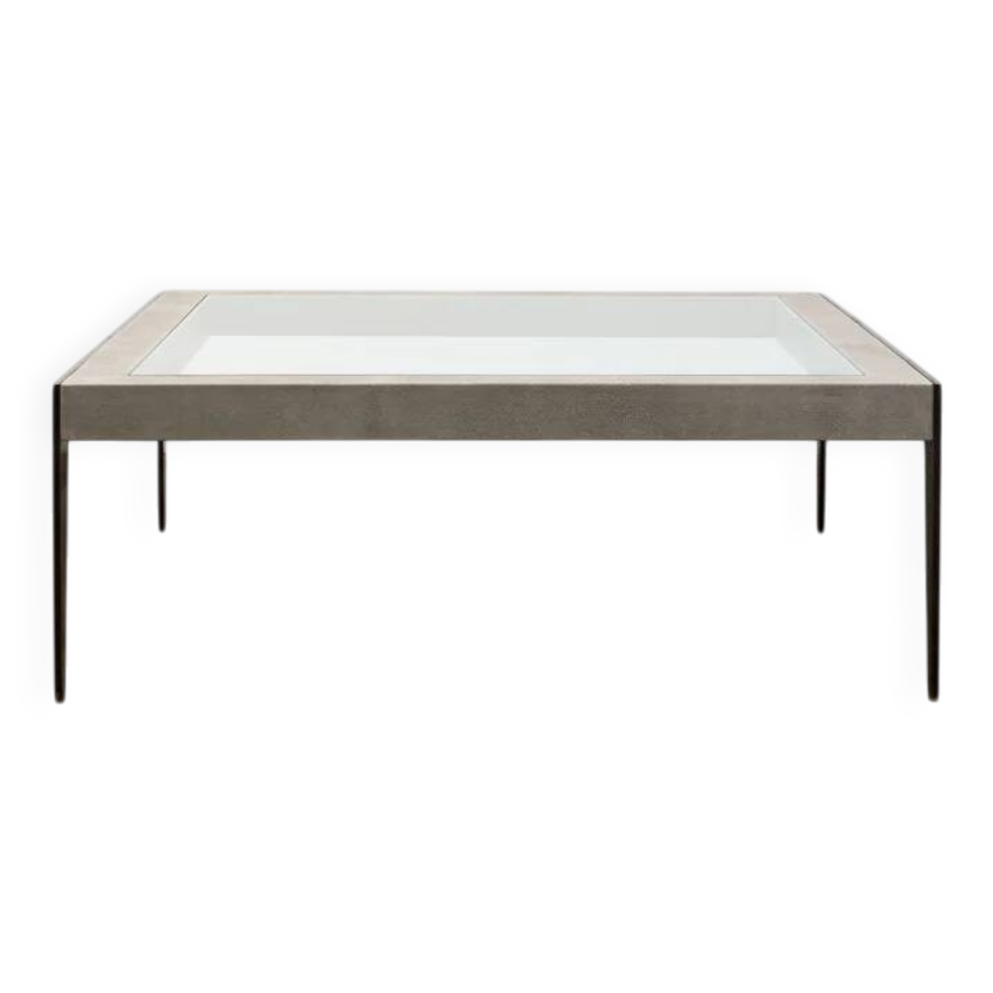 Bespoke shagreen and brass coffee table