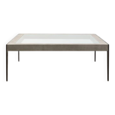 Table basse sur mesure en shagreen et laiton