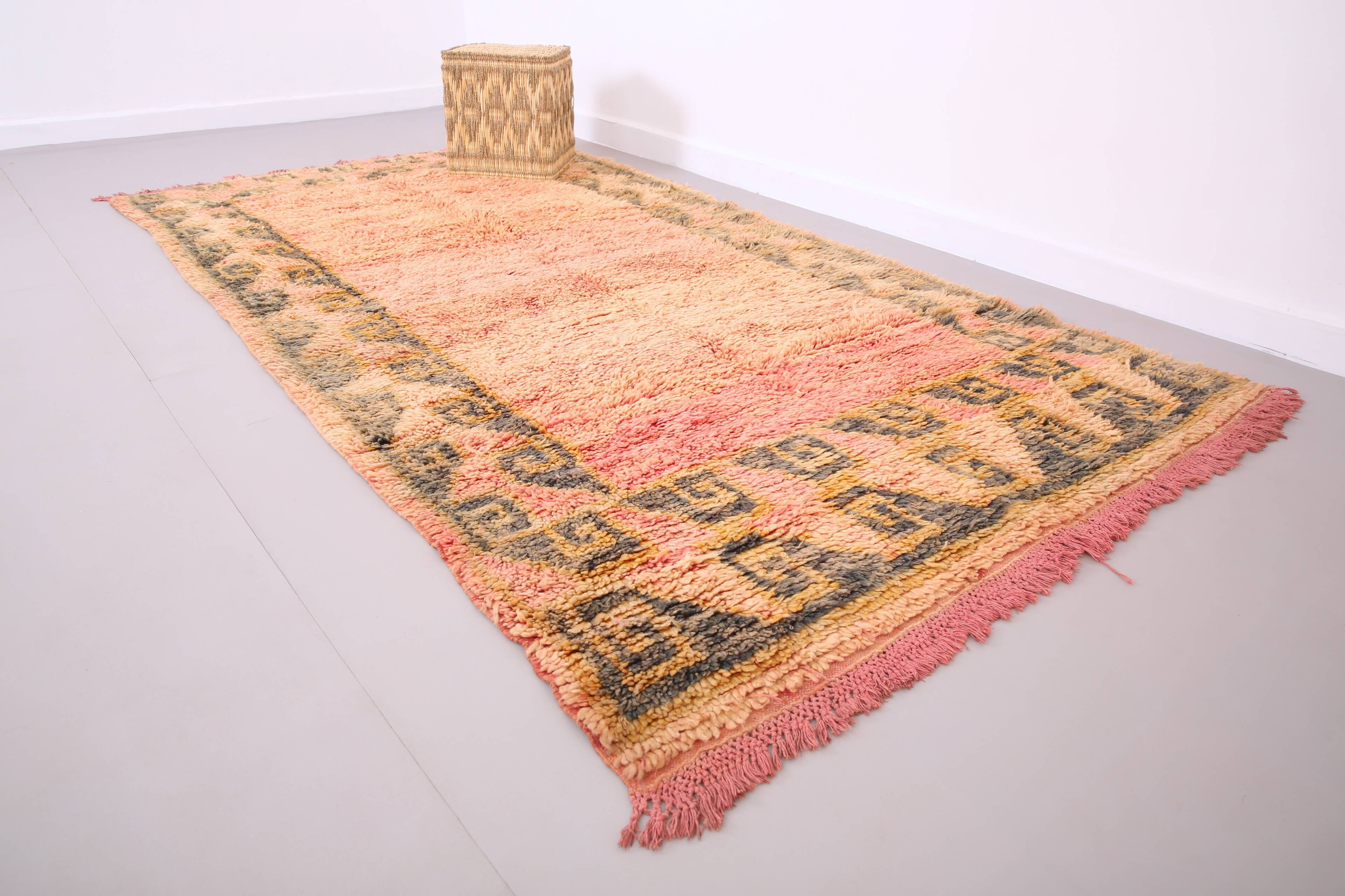 Vintage Moroccan Rug 157 x 274 cm - Peach Handmade Moroccan Rug - Wool Rug