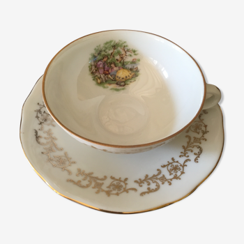 Porcelain cups and their saucer