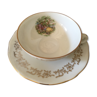 Porcelain cups and their saucer