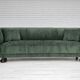 Années 1960, design danois, canapé 3 places "Banana" refait à neuf, velours vintage.