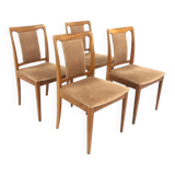 Set of 4 Scandinavian walnut chairs, Sweden, 1960.