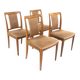 Set de 4 chaises scandinave en noyer, Suède, 1960