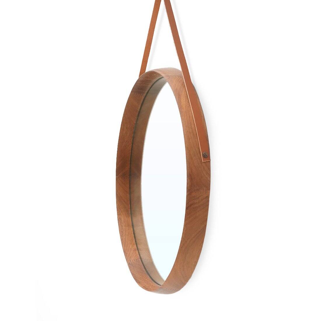 Round mirror with teak frame, 1960s