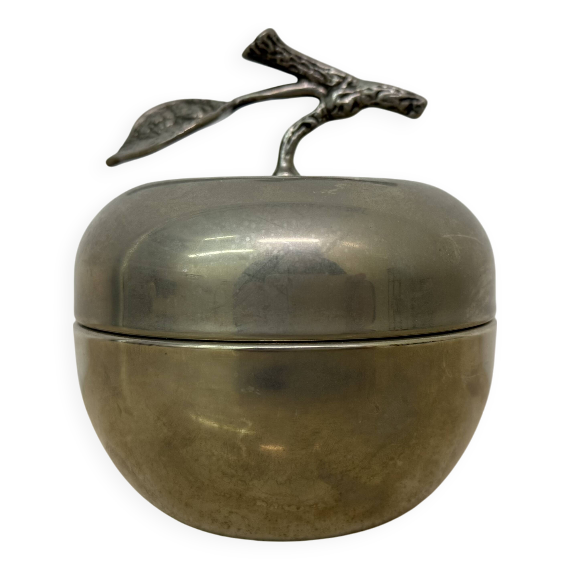 Vintage apple shaped trinket box , 1970s