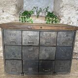 Metal and wood drawer unit