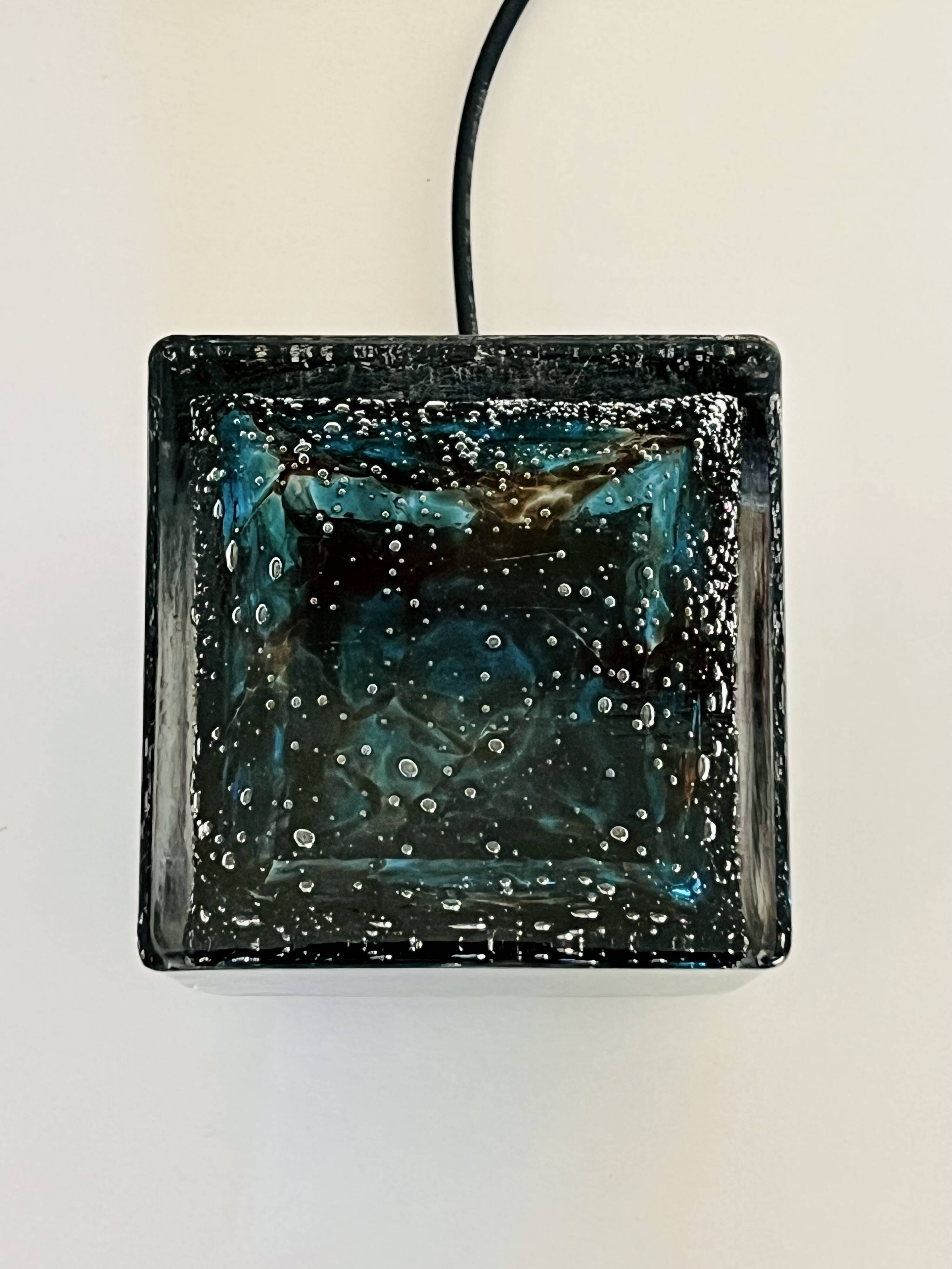 Cubical glass table lamp from Murano by Limburg, Germany, 1970s.