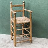 High straw chair for children