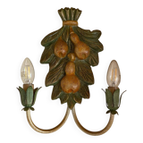 Vintage pear motif wall lamp from the 1970s