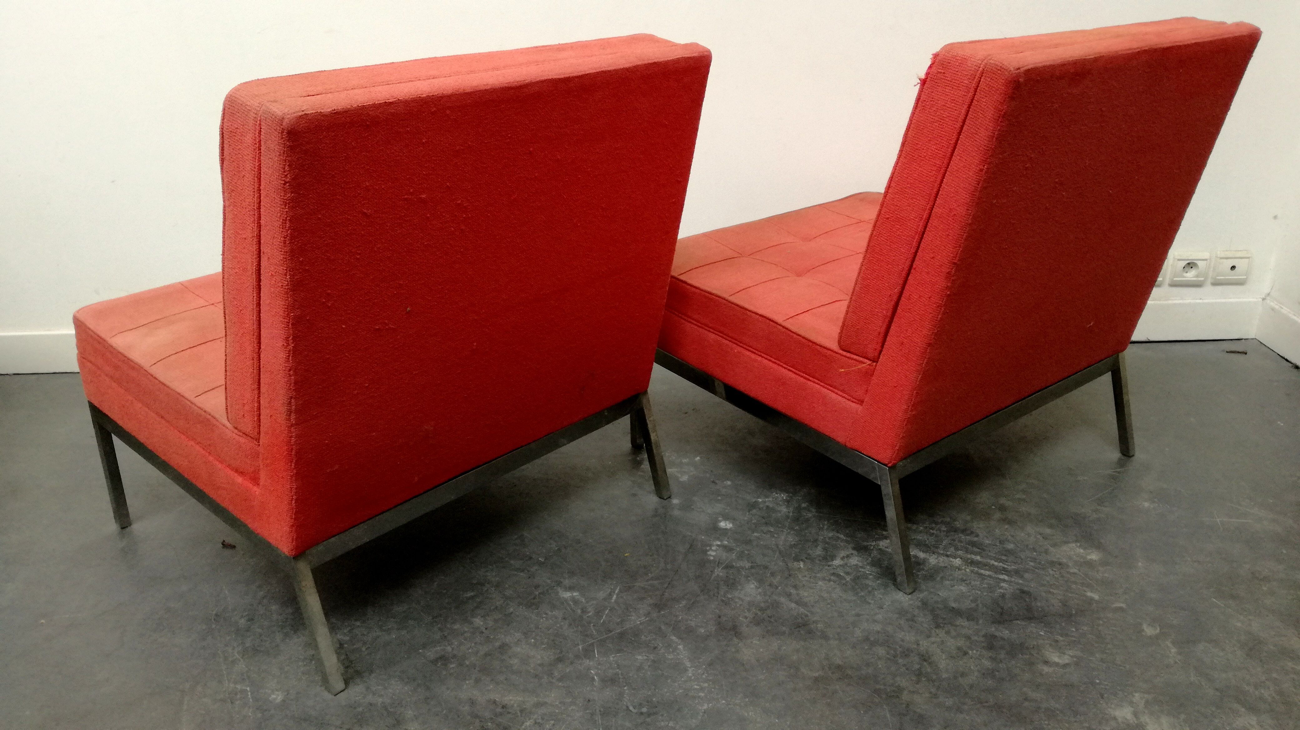 Pair of Florence Knoll armchairs 1960