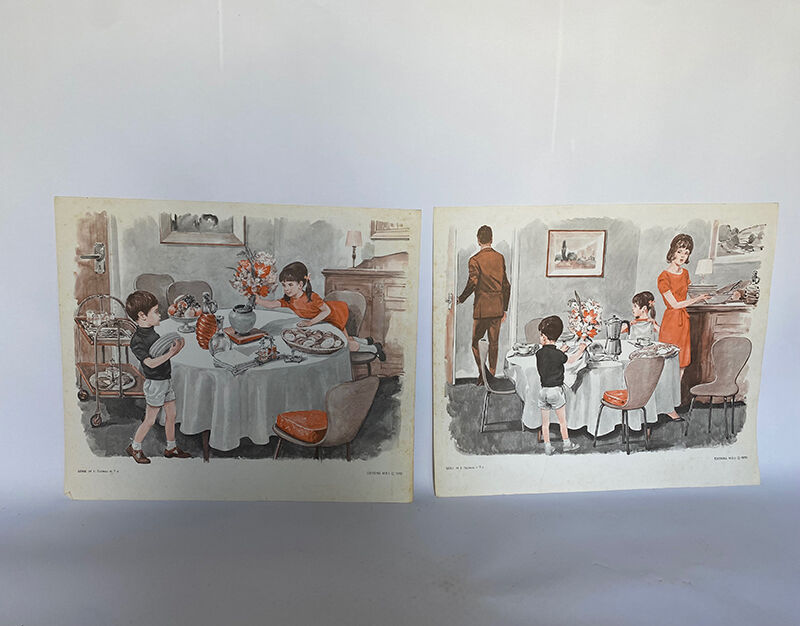 Set of 2 posters, the table & the house