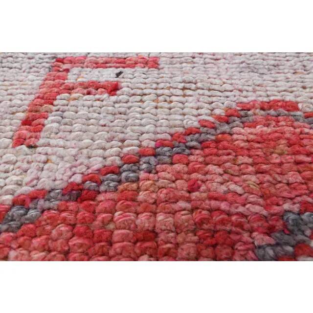 1970s Turkish Oushak Handmade Wool Cotton Pink Area Rug 103x335