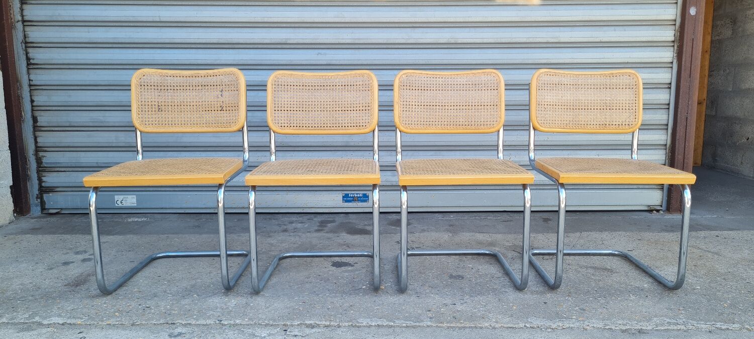 Set of 4 chairs cesca B32 by Marcel breuer