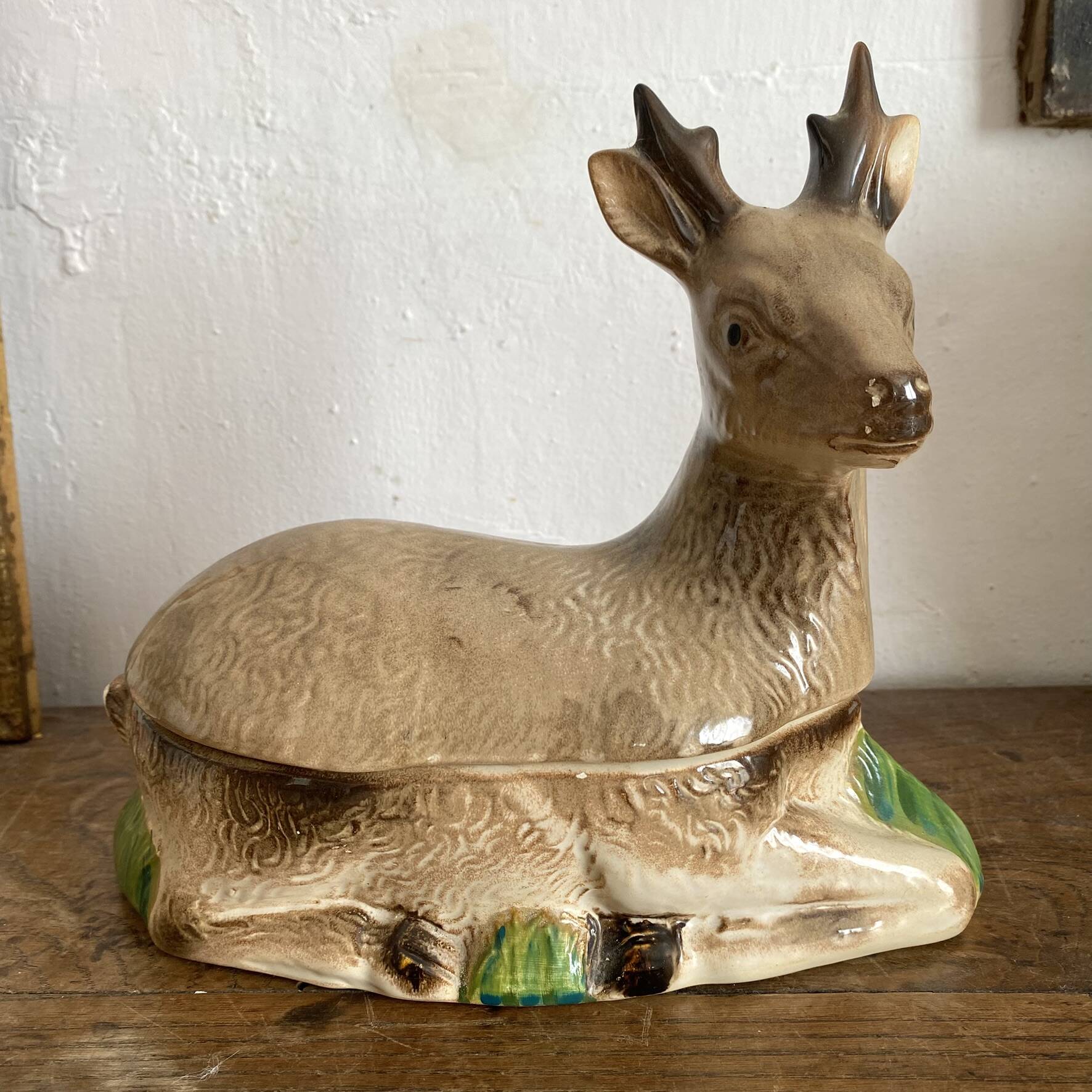 Terrine zoomorphe  en céramique cerf  Michel Caugant