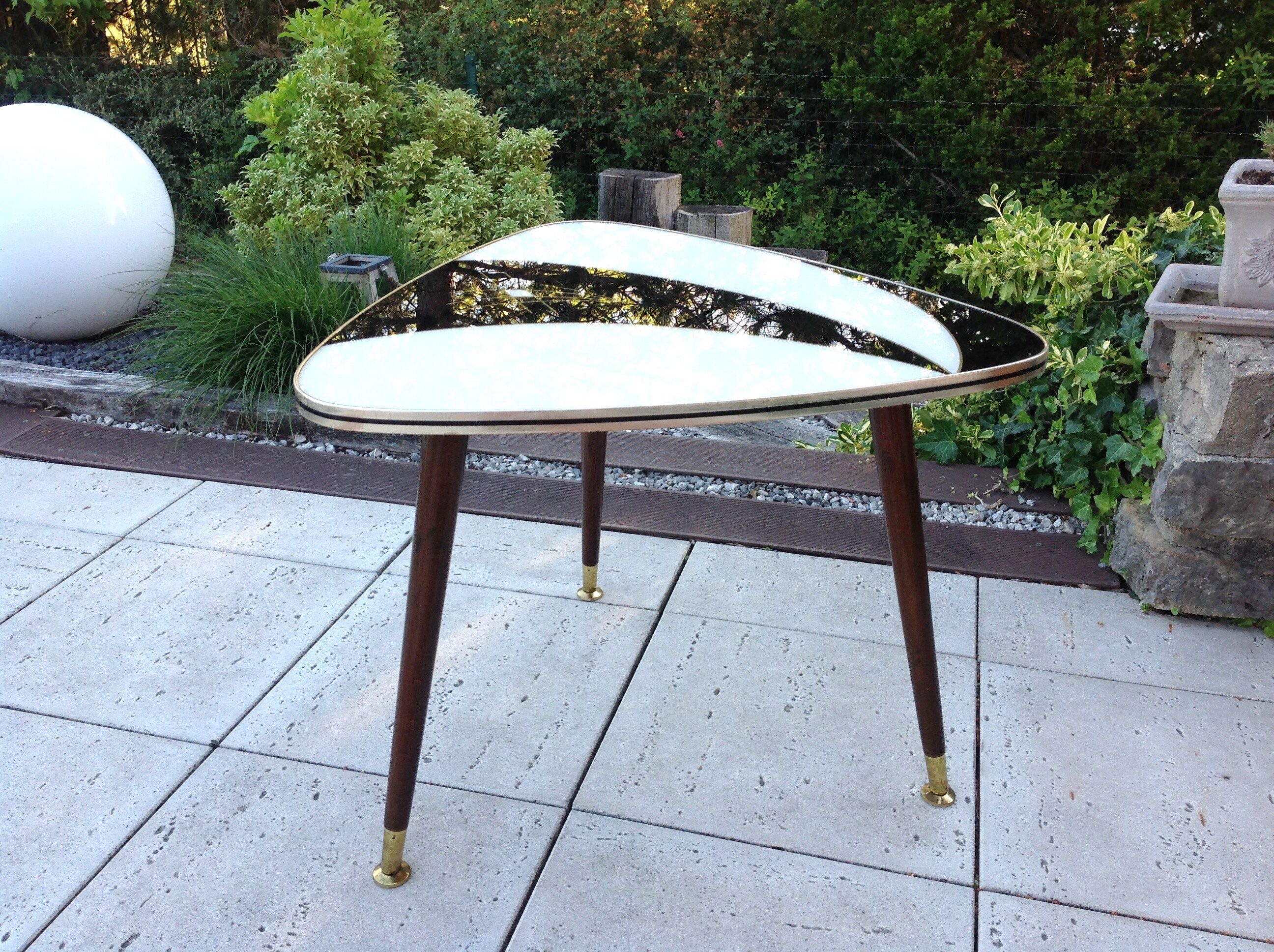 Tripod triangular coffee table / vintage 50-60s
