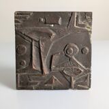 Plaque murale en relief brutaliste en fibre de verre, années 1960