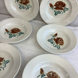 6 old Digoin soup plates