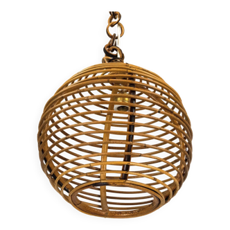 Vintage 1950s Italian Bamboo Sphere Chandelier