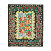 Kilim noir moldave vintage fait à la main 181 cm x 211 cm