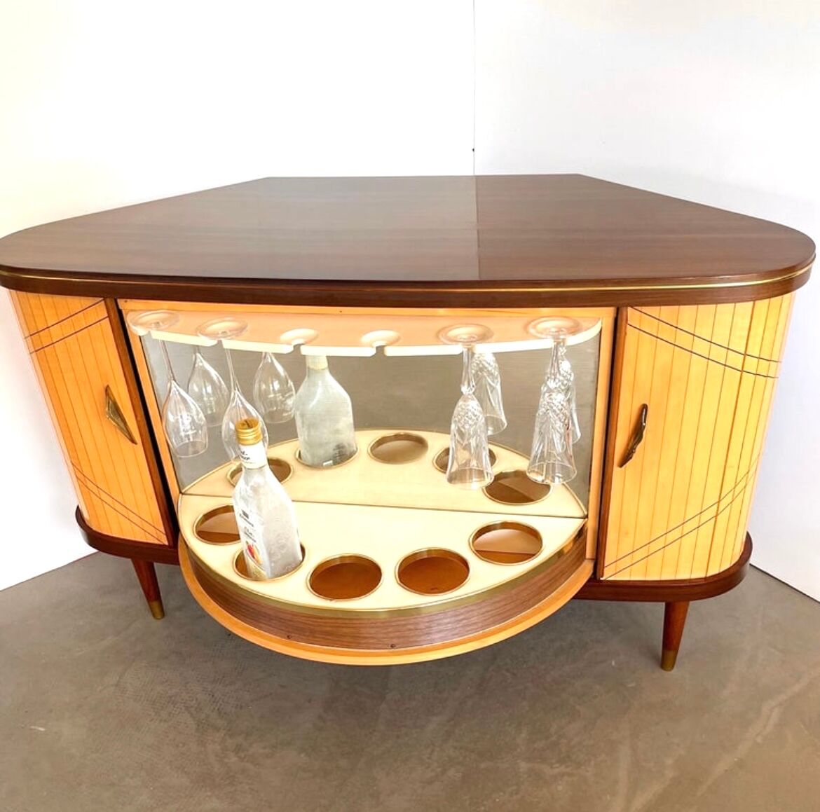 Sesame Bar multifunctional Dry Bar and Book Case with tambour doors