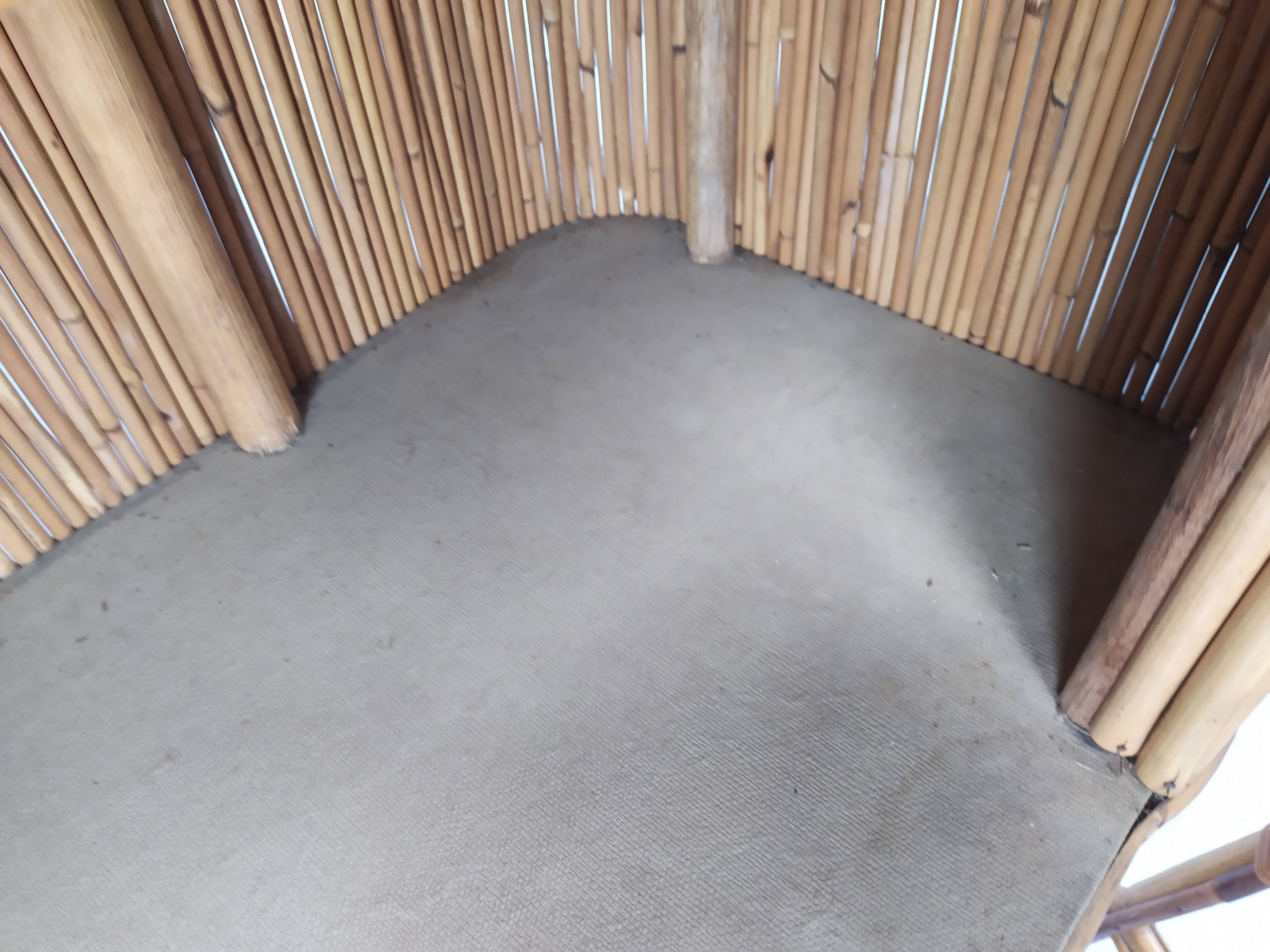 Vintage rattan bar and stools