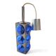 Blue glass / chrome hanging light / 1980s / Temde Swiss