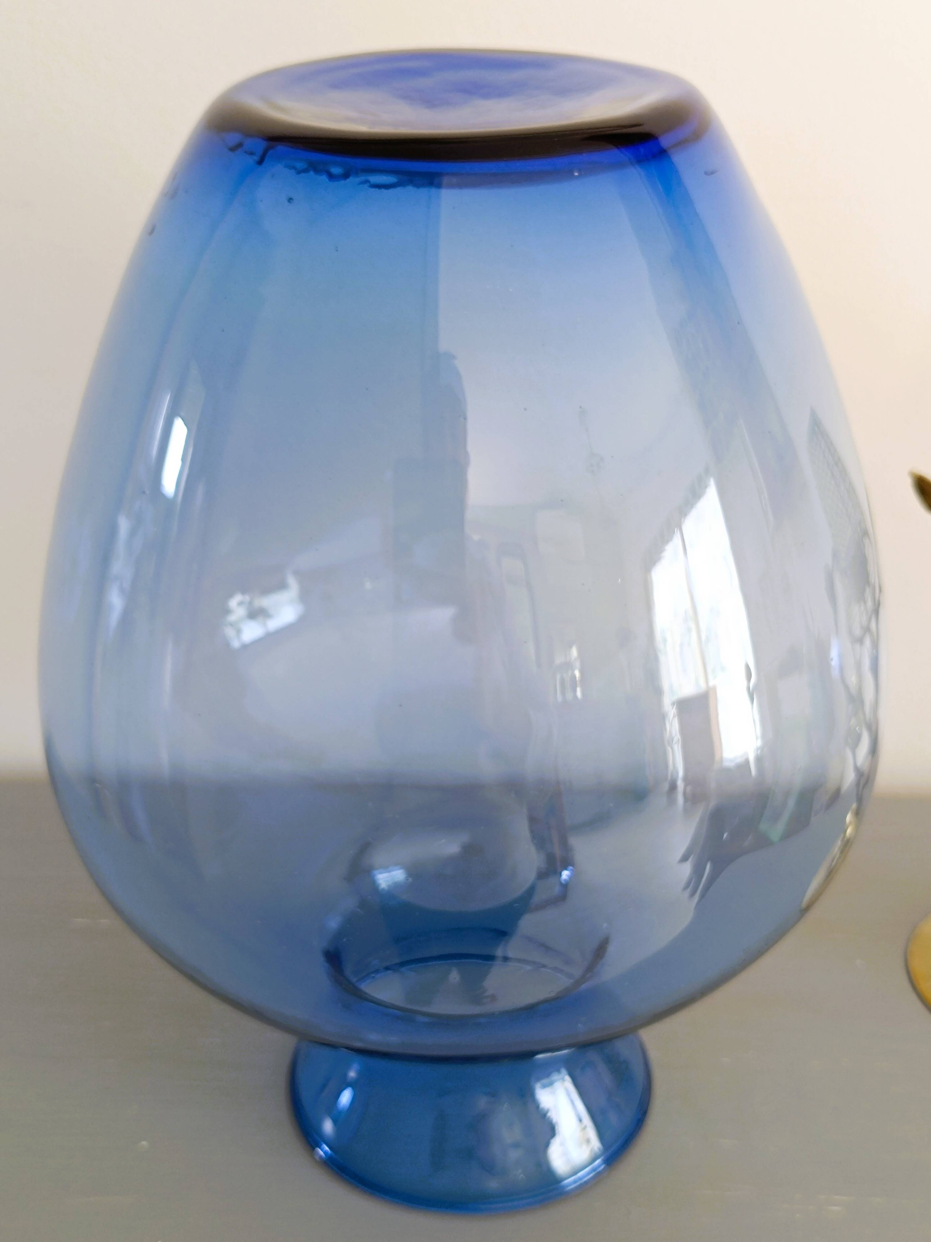 Blue glass vase