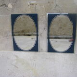 Pair of eglomised glass mirrors