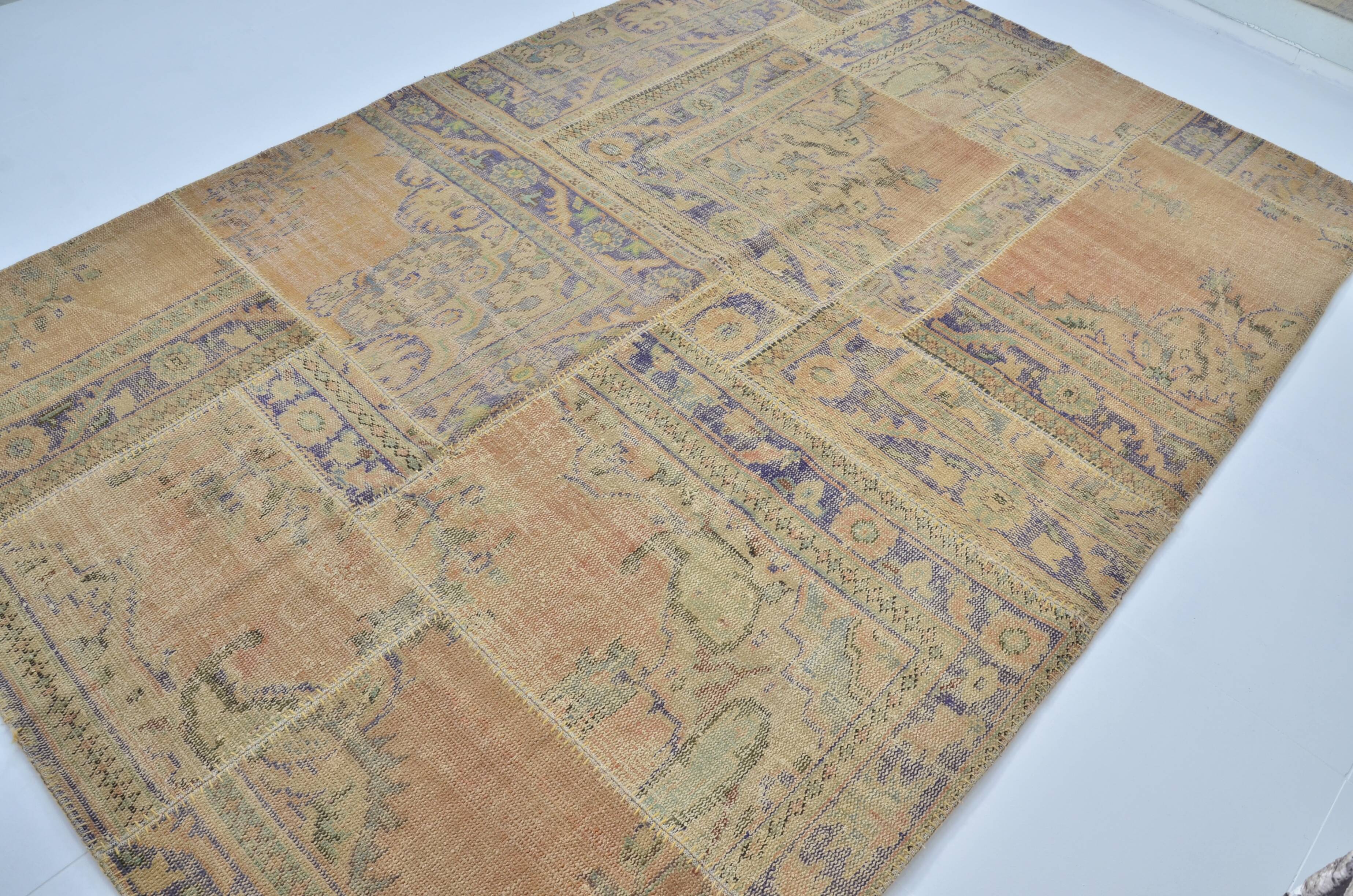Beige Handknotted Vintage Floor Rug sku 3042