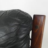 Vintage Scandinavian leather office armchair 60s