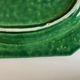 Plat néoclassique octogonal perles en terre vernissée vert XL