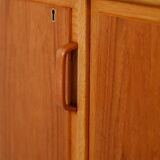 Scandinavian highboard sideboard, 1950s/60s, oak & teak, three doors