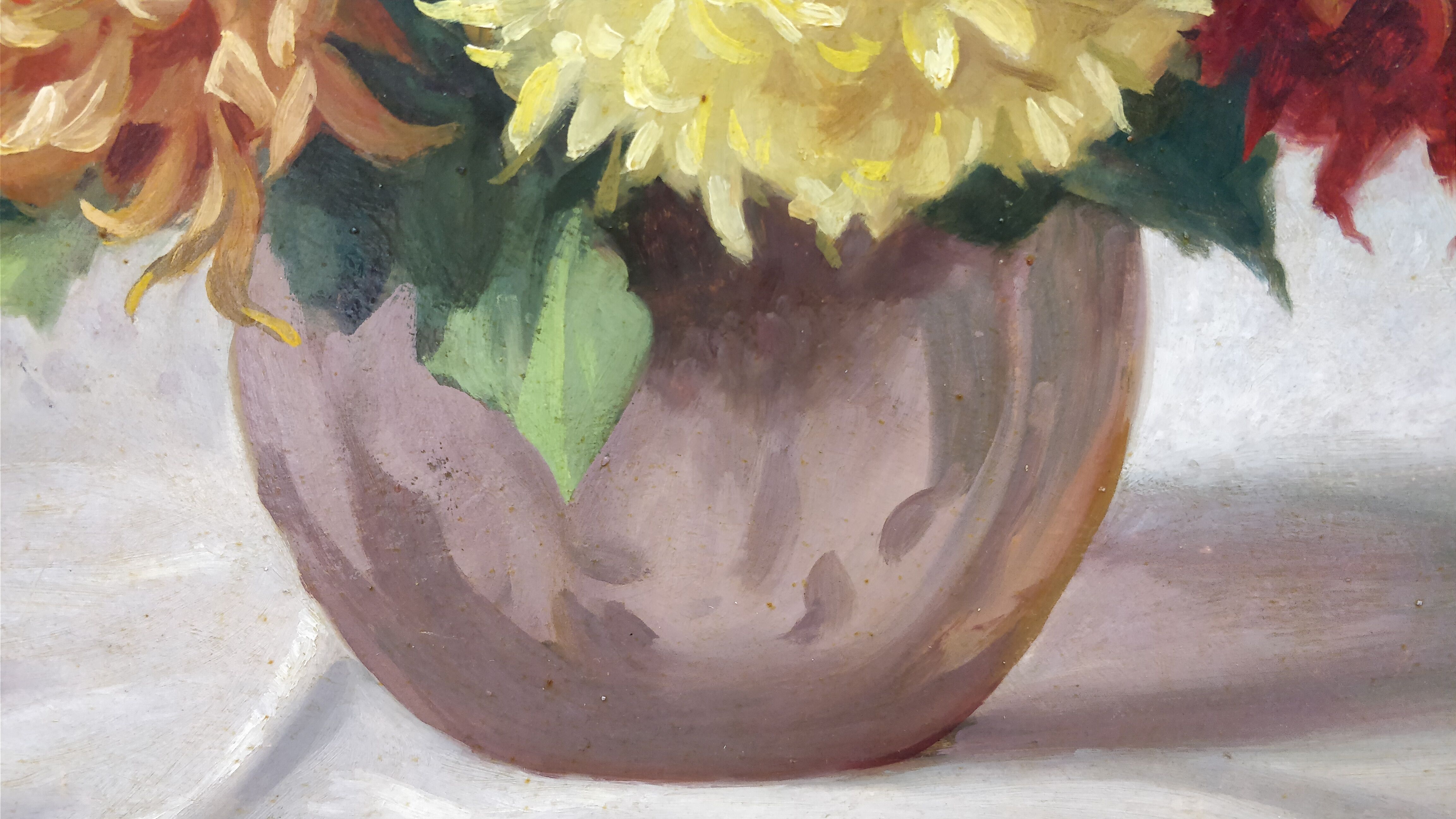 Peinture bouquet de fleurs encadrée