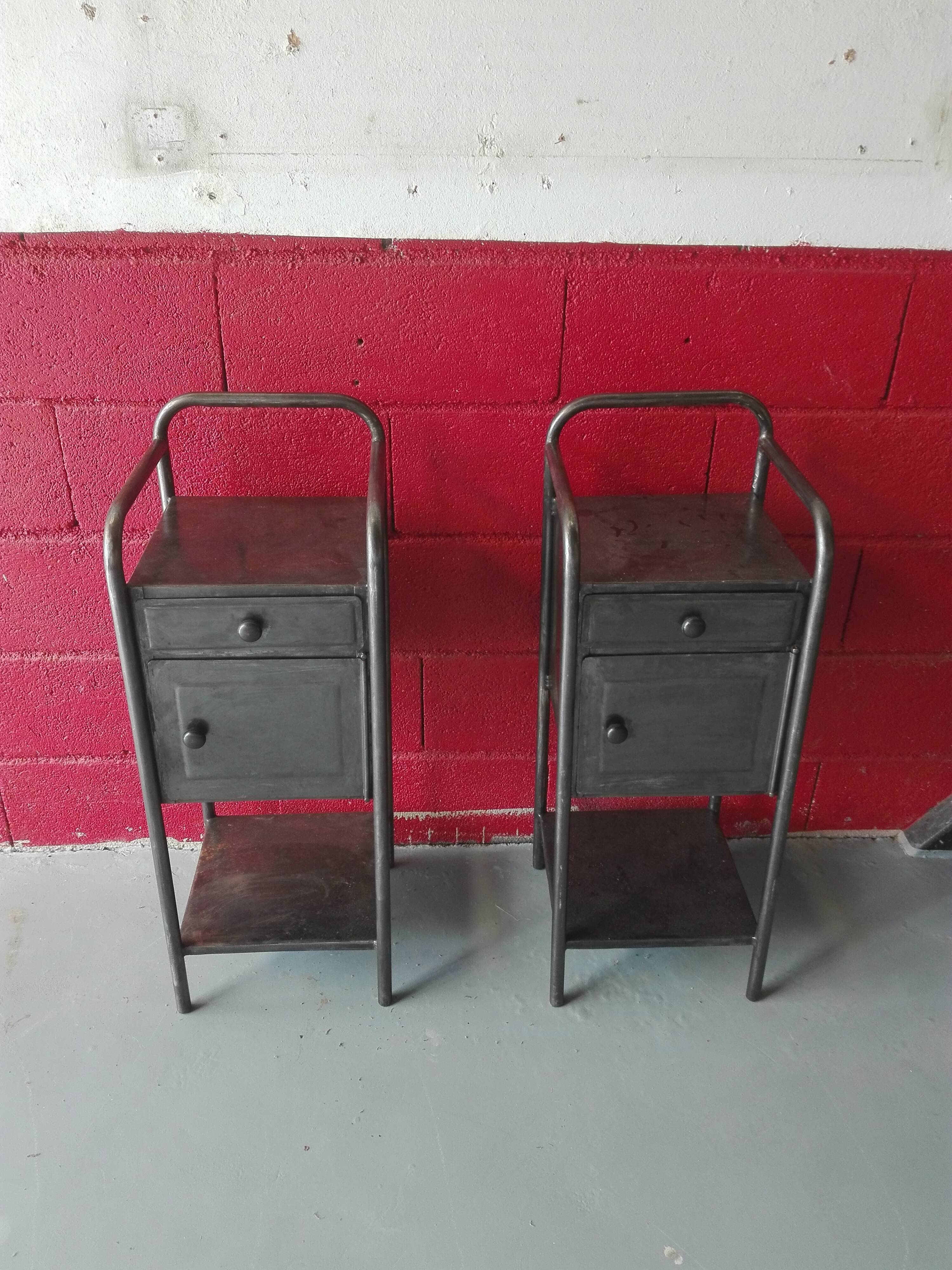 Pair of industrial bedside