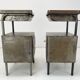 Vintage Industrial Brushed Steel Nightstands, 1920's