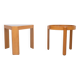 Porada Arredi Beechwood Smoked Glass side tables 1970s Italy