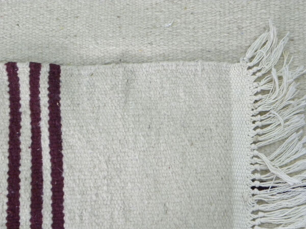 tapis kilim berbère beige avec rayure en laine tapis d'appoint