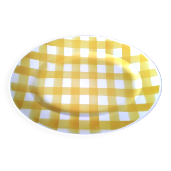 Grand Plat de service Digoin Sarreguemines  Modèle Ecossais