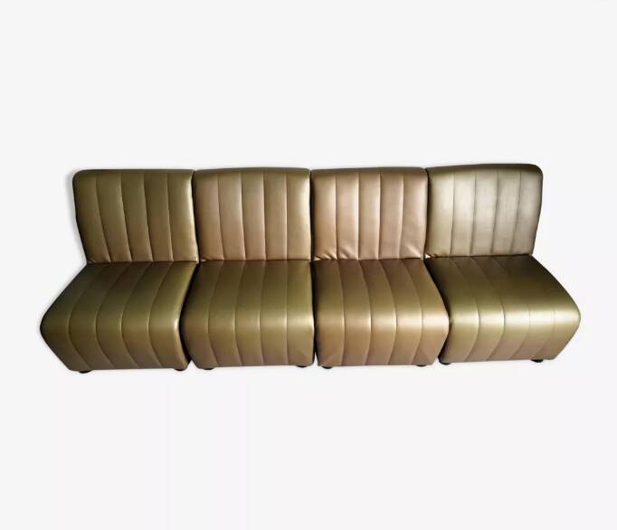 Page 1 of 17 Modular sofa, vintage 4-seater leatherette armchairs