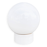 Industrial spherical wall lamp, white, OWS100, Poland, 1960s PRL