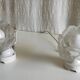 Art Deco style wall lights in porcelain and floral glass paste - 30s