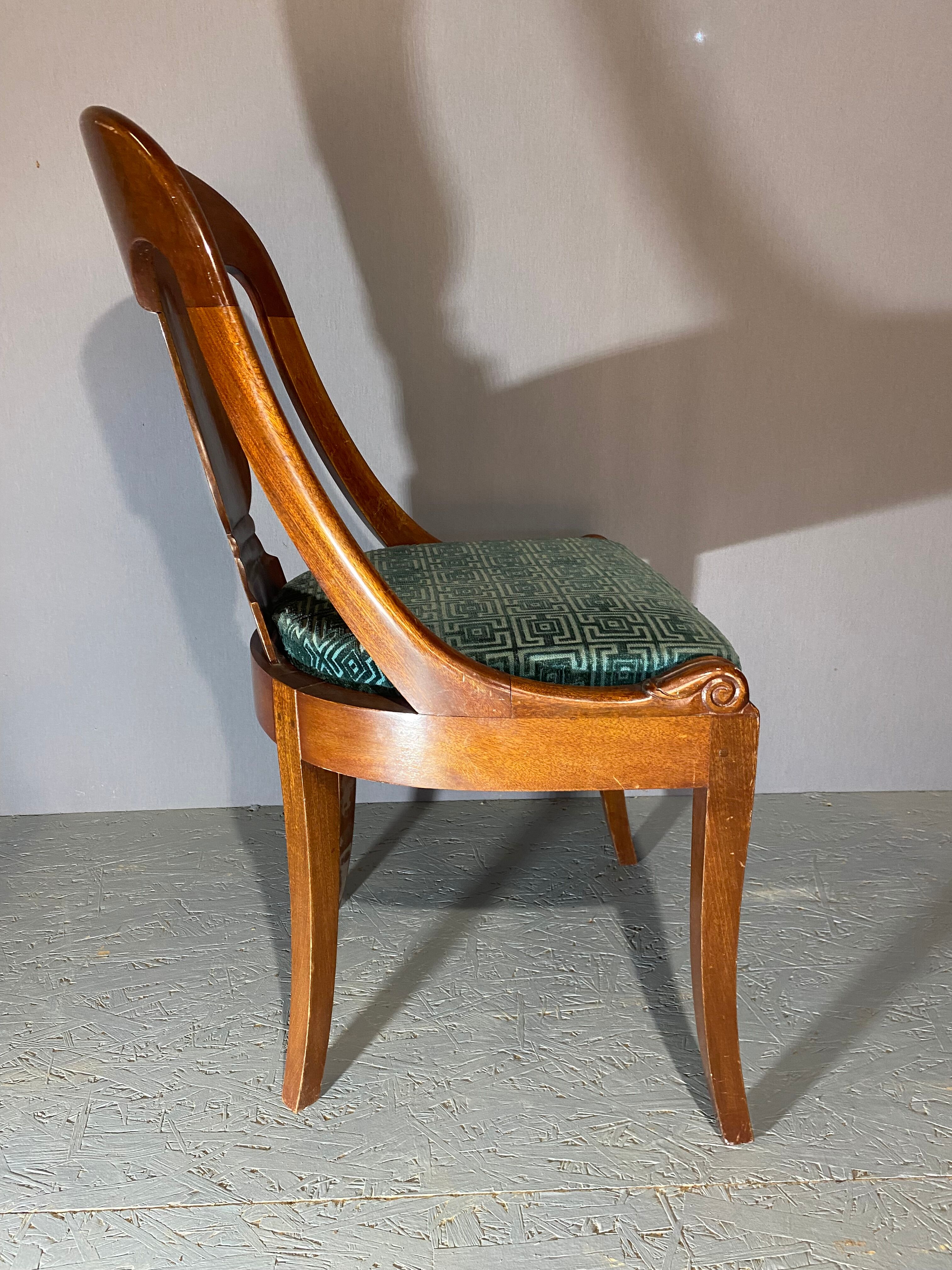 Pair of empire style gondola chair