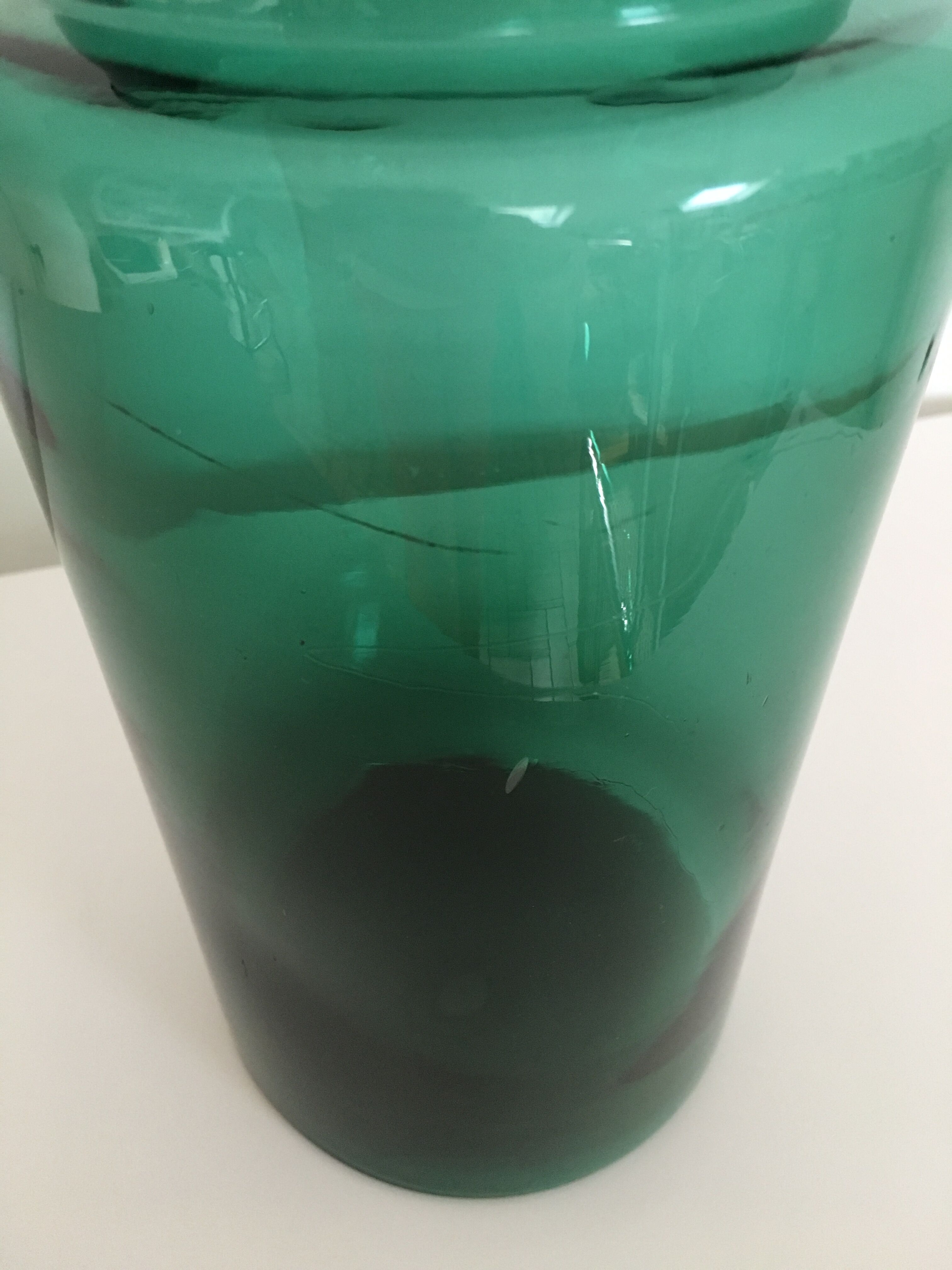 Old breath green glass apothecary jar