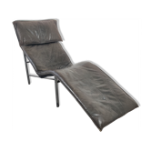 Tord Bjorklund leather chaise longue, 80s